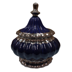 Sopera Porcelana Yemanja 29 x 24 cm (Azul con plateado) 12 in